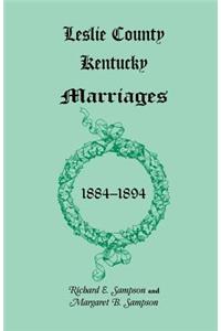 Leslie County, Kentucky Marriages, 1884-1894