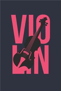 Vintage Violin Notebook - Gift for Violin Player - Retro Violin Diary - Violin Lesson Journal