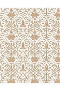 School Composition Book White Kraft Damask Design Pattern