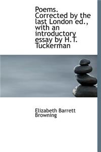 Poems. Corrected by the Last London Ed., with an Introductory Essay by H.T. Tuckerman