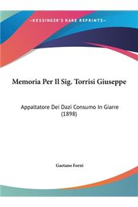 Memoria Per Il Sig. Torrisi Giuseppe