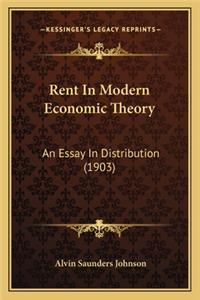 Rent in Modern Economic Theory