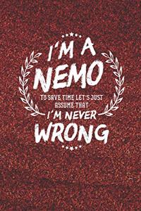 I'm A Nemo To Save Time Let's Just Assume That I Never Wrong