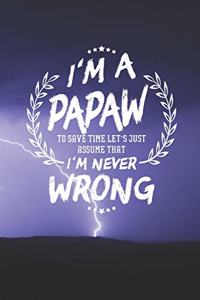 I'm A Papaw To Save Time Let's Just Assume That I Never Wrong