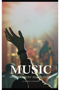 Music Note Monthly 2020 Planner 12 Month Calendar
