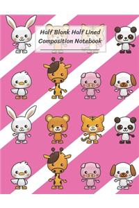 Half Blank Half Lined Composition Notebook