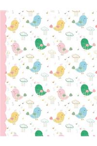 Dual Notebook Blank And Lined Pages - Birds