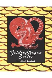 Golden Dragon Scales Sketchbook Notebook