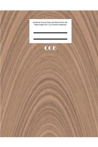 Cob Notebook Journal, Diary and Sketch Book with Blank Pages (8.5 x 11) (Texture Notebook)