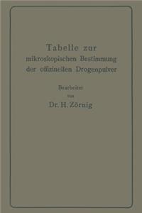 Tabelle Zur Mikroskopischen Bestimmung Der Offizinellen Drogenpulver