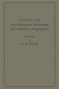 Tabelle Zur Mikroskopischen Bestimmung Der Offizinellen Drogenpulver