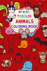 My Best Toddler Animals Coloring Book