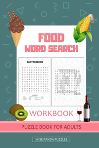 Food word search puzzle books for adults by wise panda puzzles