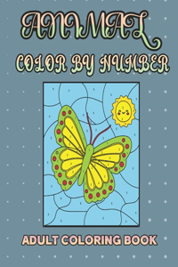 Animal Color by Number Adult Coloring Book
