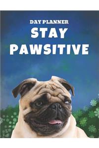 Undated, Blank Hourly Appointment Book For Daily Planning - Day Planner - Pug Dog Cover Photo
