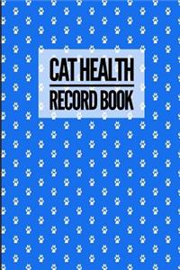 Cat Health Record Book: Paw Print Blue Design Journal Notebook For Feline Health, Vetenerian Details, Vaccinations, Health Log, Vet Visits and Appointments