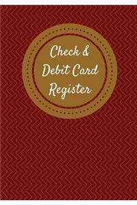 Check & Debit Card Register (BONUS Notes area/7 X 10 inches)