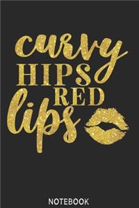 Curvy hips red lips Notebook