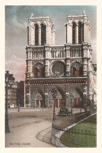 Vintage Journal Facade of Notre Dame Cathedral