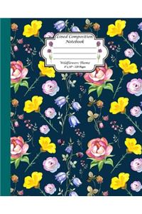 Lined Composition Notebook. Wildflowers Theme
