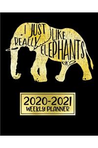 2020-2021 Weekly Planner I Just Really Like Elephants