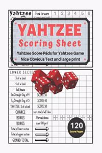 Yahtzee Scoring Sheet