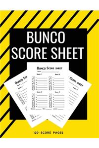 Bunco Score Sheet