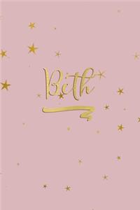 Beth: Personalized Journal to Write In - Rose Gold Line Journal
