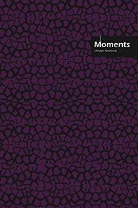 Moments Lifestyle, Animal Print, Write-in Notebook, Dotted Lines, Wide Ruled, Medium 6 x 9 Inch, 288 Pages (Purple)