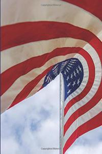 American flag composition notebook 200 8x10 college-ruled pages
