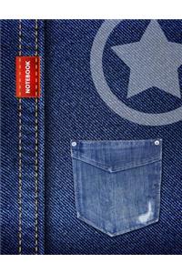 Notebook: Composition Book, Journal (8.5 X 11 Inches, 120 Pages, Lined Paper) Denim Design-3