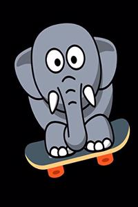 Elephant Skateboarding Notebook Journal 120 College Ruled Pages 6 X 9