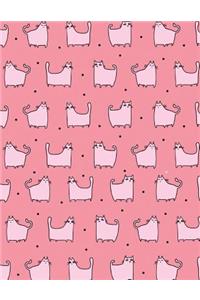 My Big Fat Journal Notebook For Cat Lovers Funny Cat Pattern In Pink