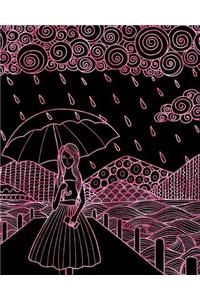 Bullet Journal Notebook Watercolor Girl in the Rain 9