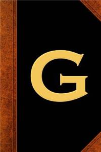 Monogram G Personalized Journal Custom Monogram Gift Idea Letter G Vintage Style