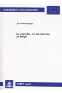 Zu Dialektik Und Geschlecht Bei Hegel
