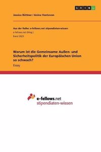 Warum ist die Gemeinsame Außen- und Sicherheitspolitik der Europäischen Union so schwach?