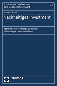 Nachhaltiges Investment