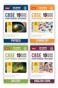 MTG CBSE 10 Years (2024-2015) Chapterwise Topicwise Solved Papers With Question Bank Class 12 Physics, Chemistry, Biology, English (Set of 4 Books) - CBSE Champion For 2025 Exam | Video Solution of PYQs