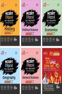 Combo (set of 6 Books) Disha's Bestseller 30 Years IAS Prelims Solved Papers with NCERT (Old + New) & Tamil Nadu Digest Series for UPSC & State PSC Civil Services 2nd Edition | Class VI â€“ XII Concepts