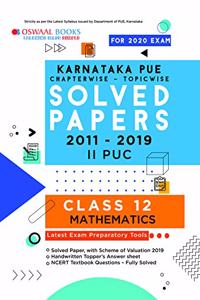 Oswaal Karnataka PUE Solved Papers II PUC Mathematics Book Chapterwise & Topicwise (For March 2020 Exam)