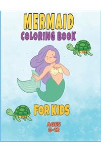 mermaid coloring book for kids ages 6-12