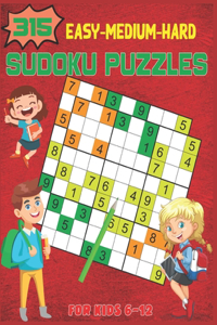 315 Easy-Medium-Hard Sudoku Puzzles For Kids 6-12