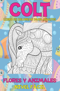 Libro de colorear para adultos - Nivel fácil - Flores y animales - Сolt