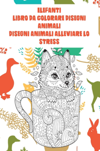 Libro da colorare - Disegni animali alleviare lo stress - Disegni Animali - Elefanti