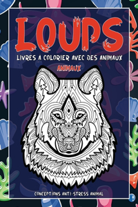 Livres à colorier avec des animaux - Conceptions anti-stress Animal - Animaux - Loups