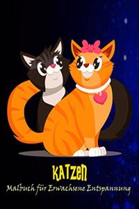 Katzen Malbuch für Erwachsene Entspannung