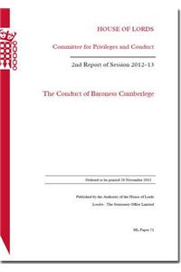 Conduct of Baroness Cumberlege: 2nd Report of Session 2012-13