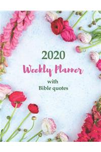 2020 Weekly Planner with Bible Quotes One Week Per Page