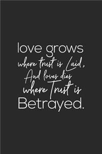 Love Grows Where Trust Is Laid, And Lover Dies Where Trust Is Betrayed